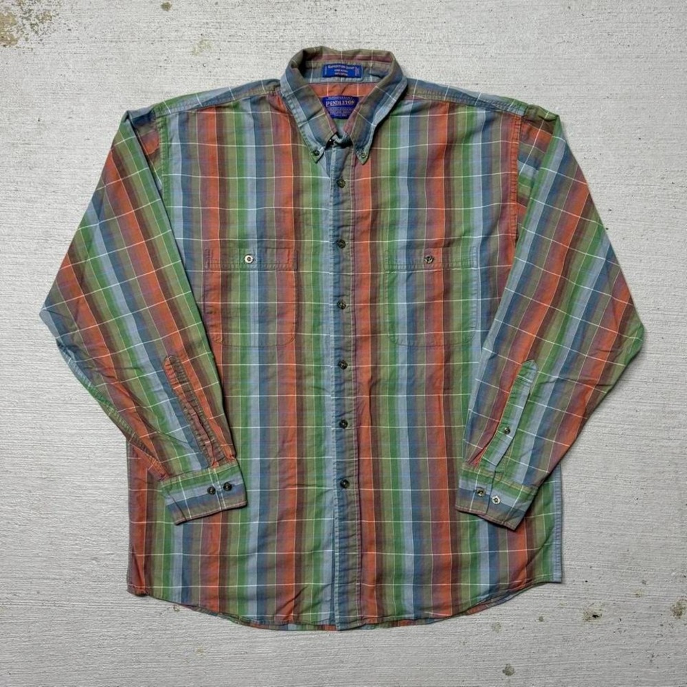 Pendleton Plaid Oxford Button Up Shirt Size‎ Large